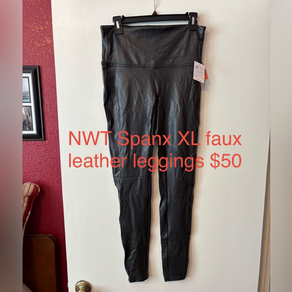 SPANX Black Faux Leather Leggings